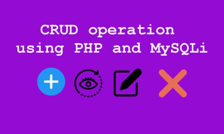 عملیات CRUD با استفاده از PHP و MySQLi