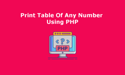 چاپ جدول با هر عدد با استفاده از PHP